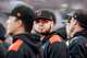 New Giants call up Jesus Rodriguez in the dugout during the first inning as the San Francisco Giants played the St. Louis Cardinals at Oracle Park in San Francisco, on Monday, Sept. 22, 2025.
