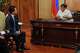 Philippine President Ferdinand Marcos Jr., right, talks with Japan's Defense Minister Shinjiro Koizumi at the Malacanang presidential palace in Manila, Philippines on Tuesday, May 5, 2026.