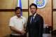 Philippine President Ferdinand Marcos Jr., left, greets Japan's Defense Minister Shinjiro Koizumi at the Malacanang presidential palace in Manila, Philippines on Tuesday, May 5, 2026.