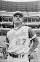 FILE - Ted Turner, owner of the Atlanta Braves, took over as manager of the Braves prior to the game, May 11, 1977, in Pittsburgh.