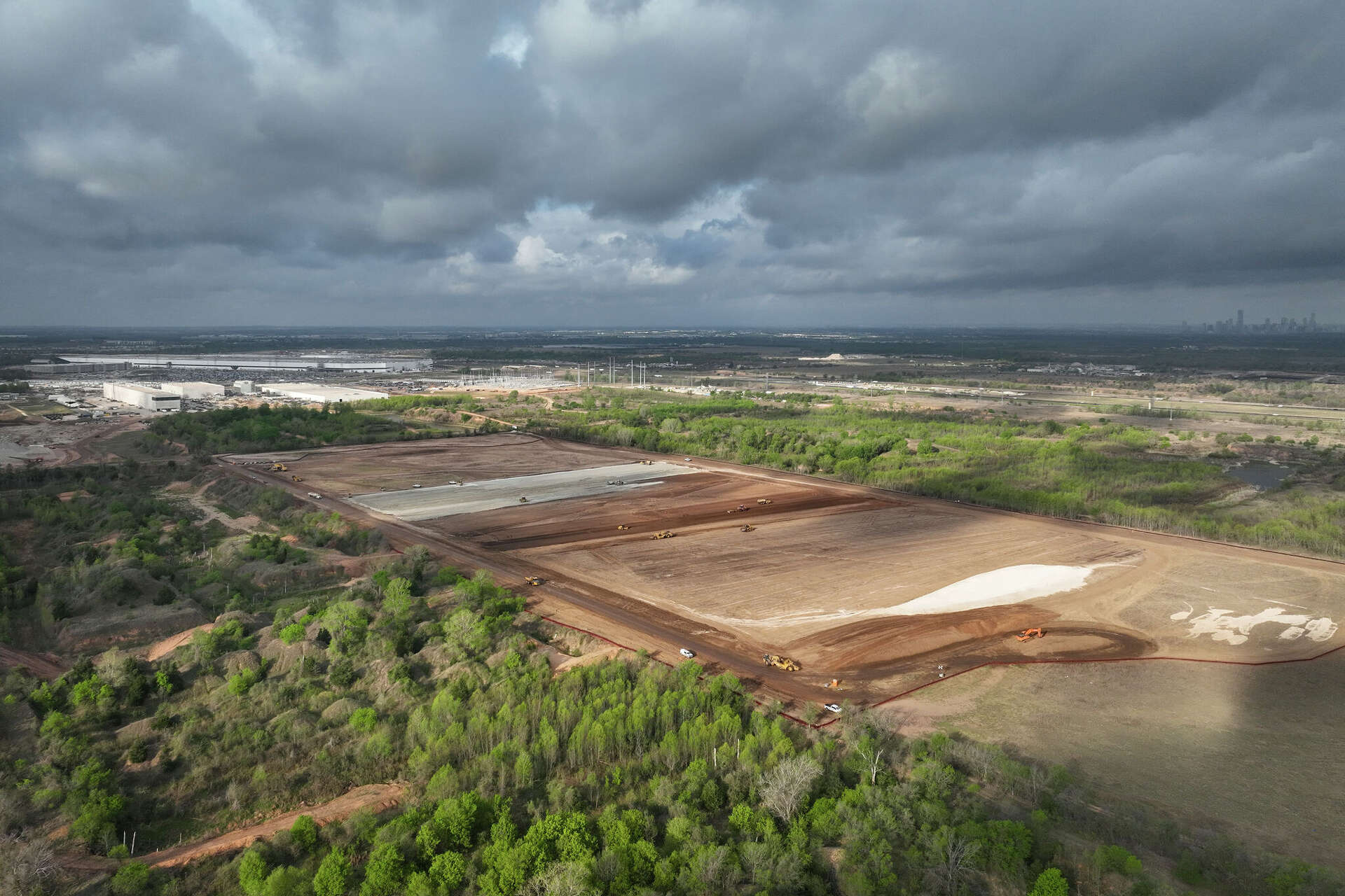 Earthworks north of Tesla Giga Texas
