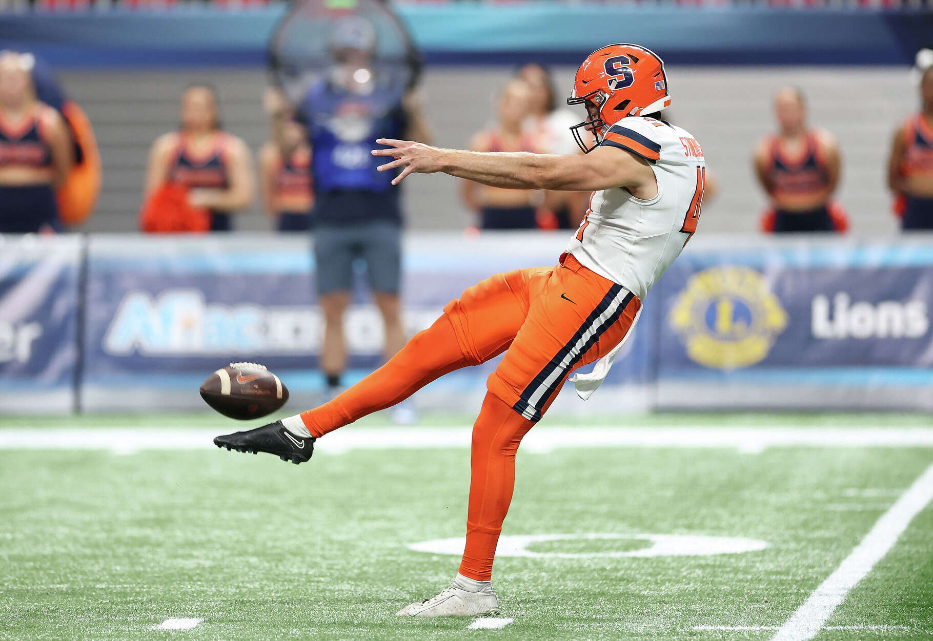 Syracuse punter Jack Stonehouse could have a shot at a position that's far from set for the Texans.
