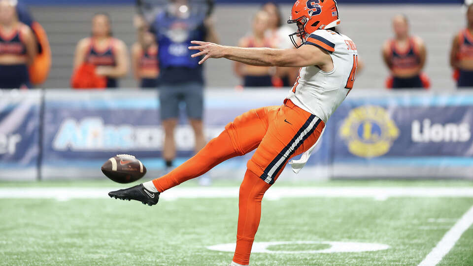 Syracuse punter Jack Stonehouse could have a shot at a position that's far from set for the Texans.