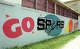 The Guadalupe Community Center’s wall painted with the “Go Spurs Go” slogan in 2001.