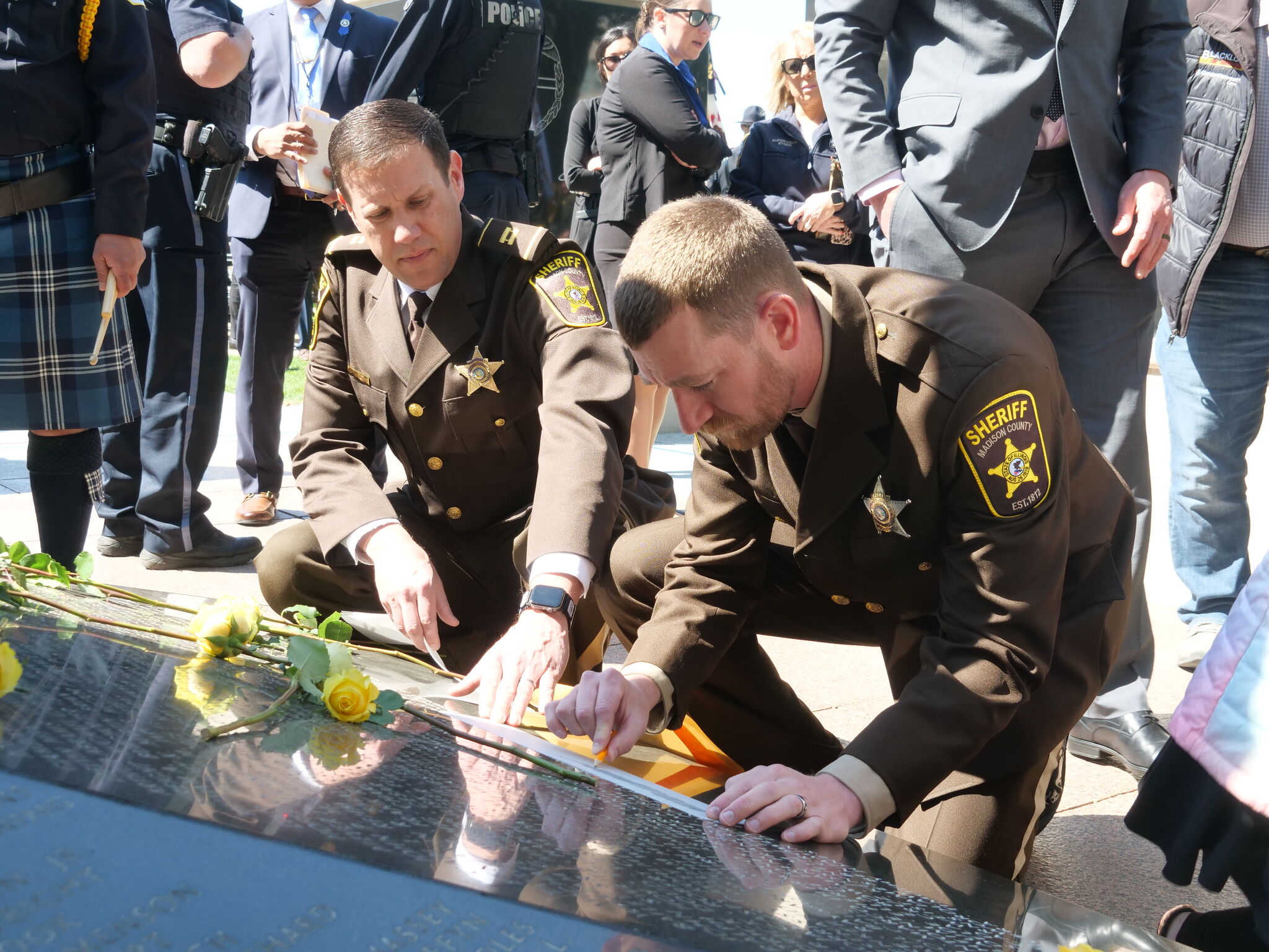Their names were added Wednesday to the Illinois Police Officers Memorial.