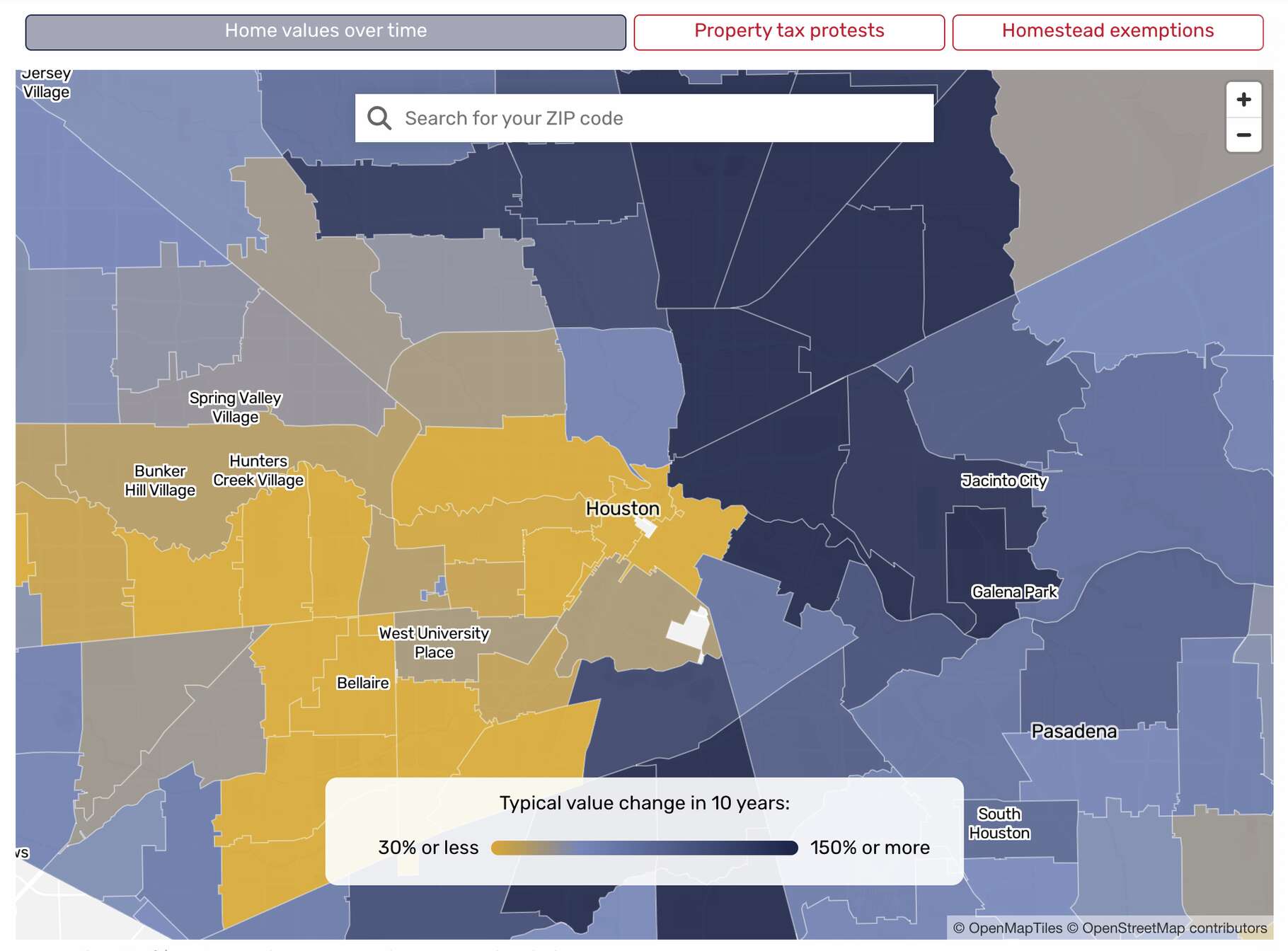 Are property tax appraisals rising in your ZIP code? Search our map.