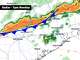 A potential weather radar image for 7 p.m. Sunday shows a line of strong thunderstorms heading toward South and Central Texas along a cold front. San Antonio's best chance of storms will occur after 8 p.m.