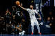 San Antonio Spurs forward Julian Champagnie (30) rebounds the ball during the second half of Game 3 of the Western Conference semifinals at Target Center in Minneapolis, Friday, May 8, 2026. The Spurs defeated the Timberwolves 115-108, leading the series 2-1.