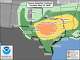 Much of Texas is under a level 2 to 3 risk of severe thunderstorms on Sunday, as a cold front is expected to push through during the evening.
