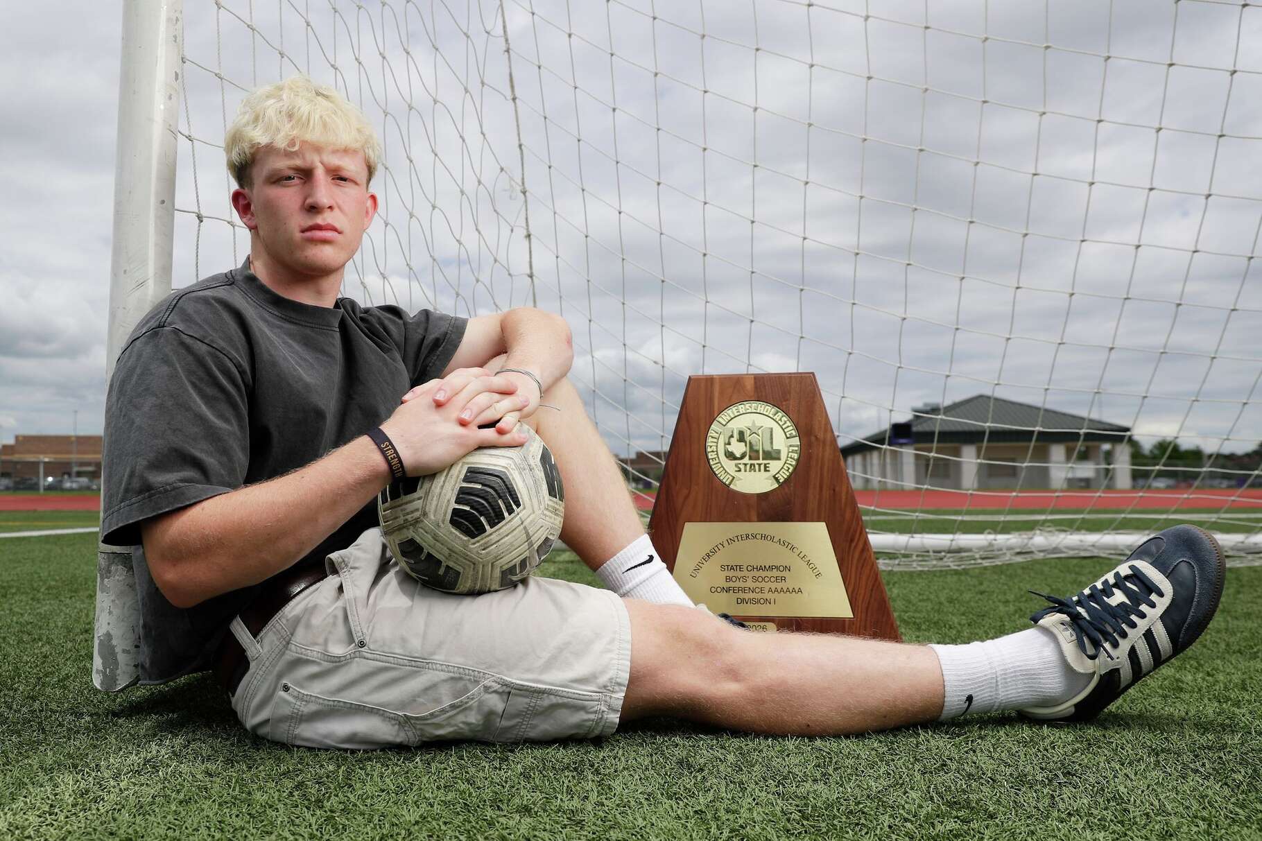 All-Greater Houston boys soccer Player of the Year, Klein Cain senior Parker Glenn at his home field Monday, May. 11, 2026 in Houston.