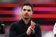 Arsenal's manager Mikel Arteta reacts after the Premier League soccer match between West Ham and Arsenal in London, Sunday, May 10, 2026.