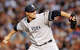 El abridor de los Yankees de Nueva York, Carl Pavano, lanza contra los Orioles de Baltimore durante la segunda entrada de un partido de béisbol, el 23 de agosto de 2008, en Baltimore.