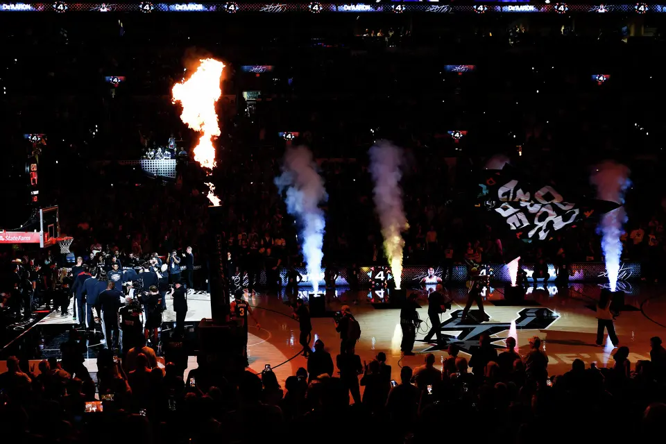 The Spurs get ready for Game 5, against the Minnesota Timberwolves, of the Western Conference Semifinals at the Frost Bank Center in San Antonio on Tuesday, May 12, 2026.