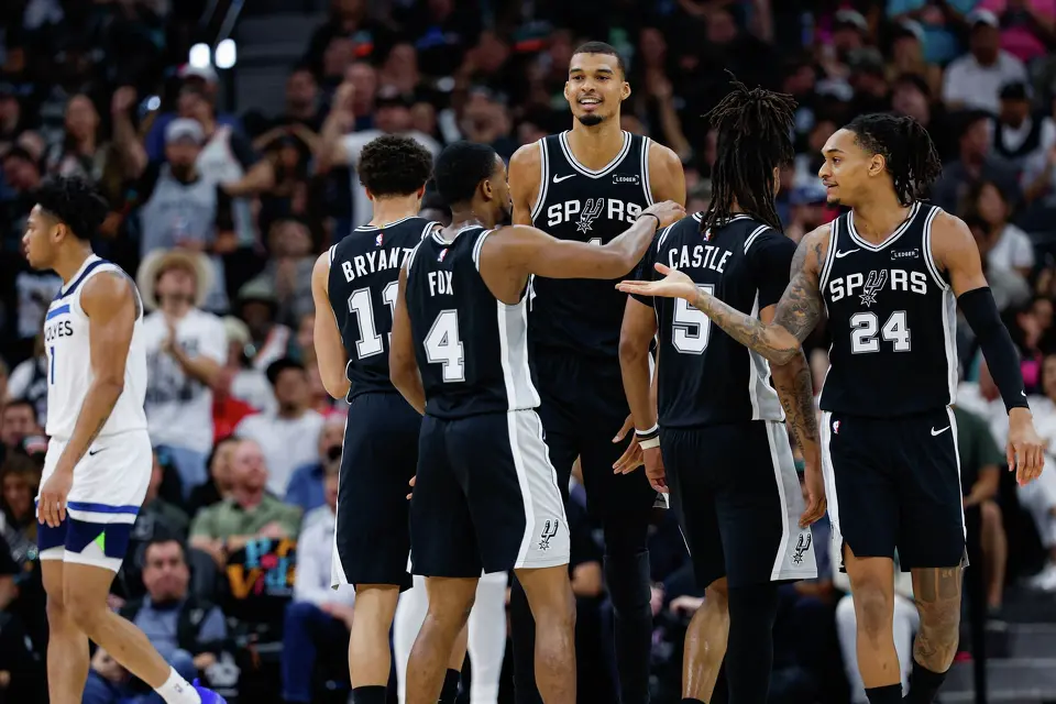 The San Antonio Spurs take on the Minnesota Timberwolves in Game 5 of the Western Conference semifinals at Frost Bank Center in San Antonio, Tuesday, May 12, 2026.