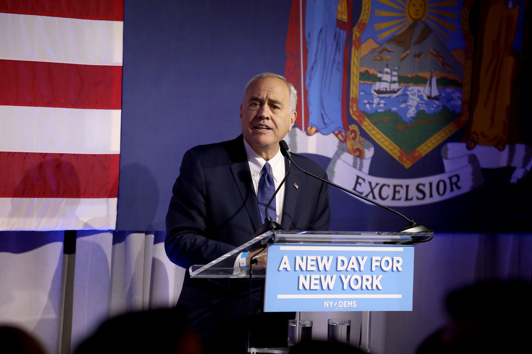 NY Comptroller Thomas P. DiNapoli easily defeated Democratic challengers Raj Goyle and Drew Warshaw; faces Republican Joseph Hernandez in November