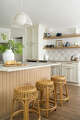 Rattan stools underscore a natural feel in the home.
