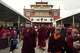 U.S.-born Buddhist lama Jalue Dorje walks out of Shechen Monastery after a day of rituals and teachings in Kathmandu, Nepal, on Thursday, April 9, 2026.