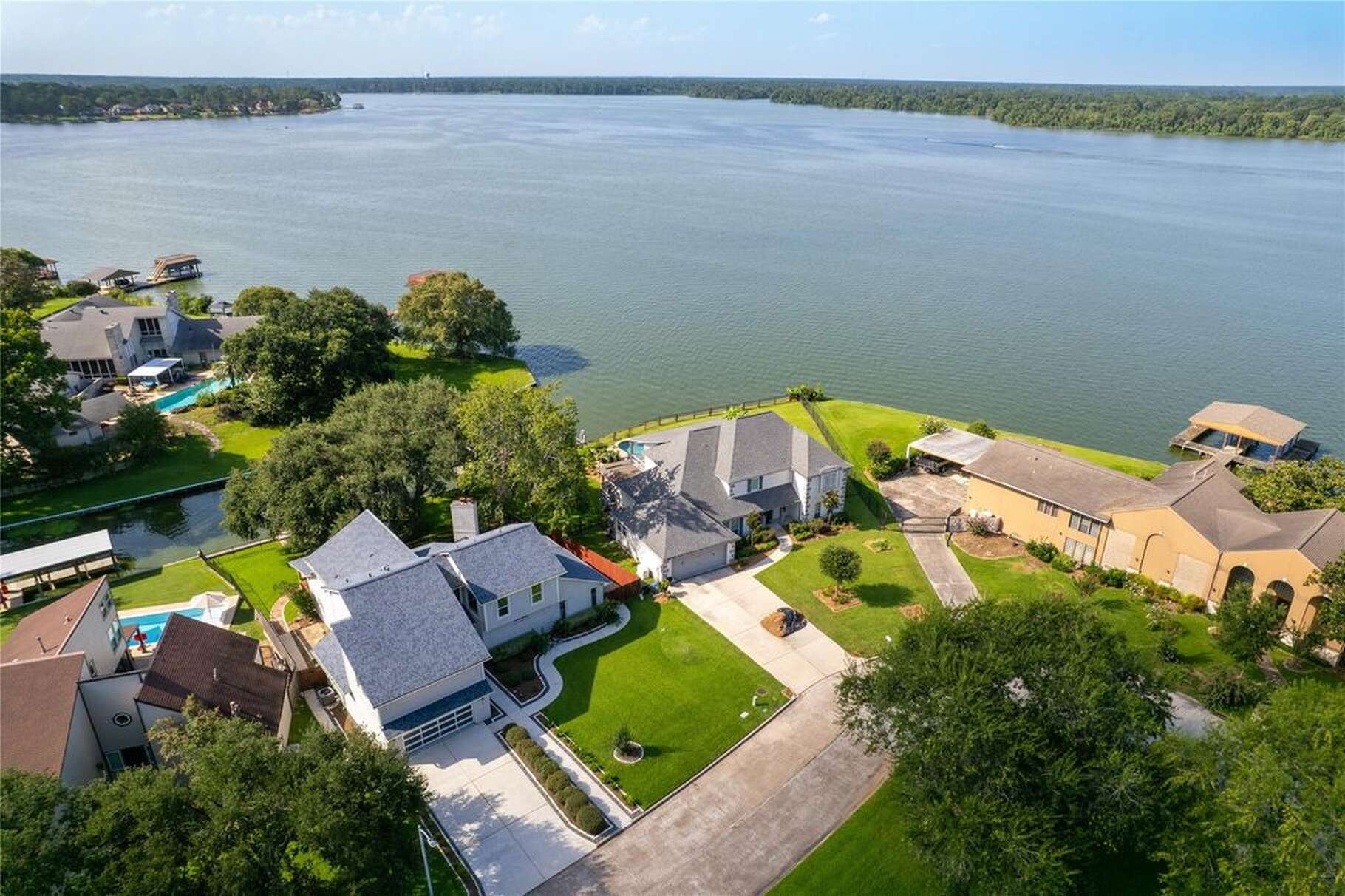 A renovated 3,700-square-foot home on Lake Houston recently hit the market for a surprising price.