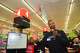 San Antonio Spurs forward Harrison Barnes buys groceries for people while hosting a holiday shopping spree for families at H-E-B in San Antonio, Texas, on November 20, 2025.