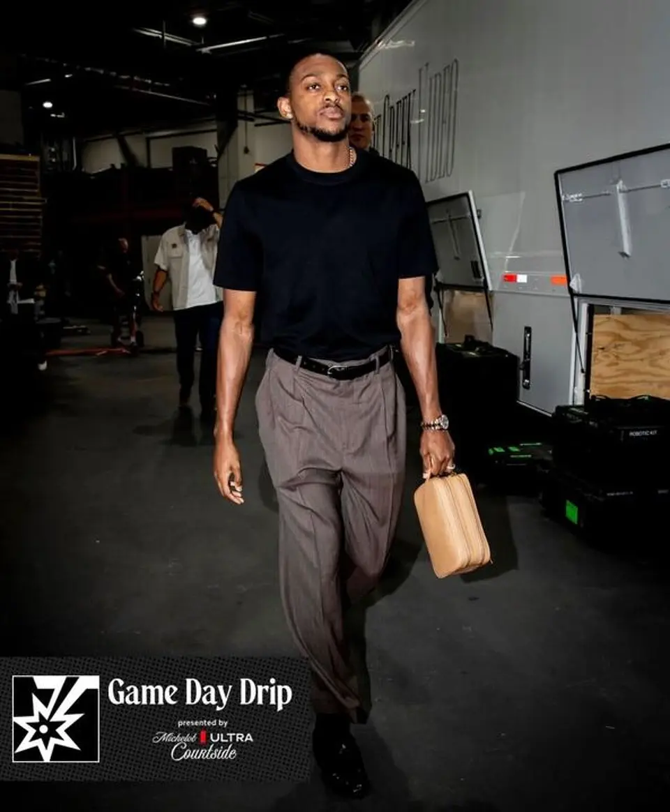De’Aaron Fox arrives at the Target Center before Game 6 against the Minnesota Timberwolves in Minneapolis on Friday night.