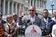 House Minority Leader Hakeem Jeffries, D-N.Y., and members of the Congressional Black Caucus speak outside the Capitol in Washington, Tuesday, May 19, 2026.