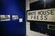 A White House press bus banner is seen on display at “On Assignment: Dallas Times Herald 1963” exhibit at the Sixth Floor Museum on Wednesday, May 20, 2026, in Dallas.
