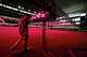 LED grow lights, designed to stimulate photosynthesis and accelerate turfgrass growth, are pictured being used at AT&T Stadium in May on the freshly laid pitch for the upcoming FIFA World Cup matches at the stadium.