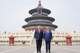 FILE - President Donald Trump, right, stands with Chinese President Xi Jinping at the Temple of Heaven on May 14, 2026, in Beijing.