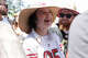 Laila Brewster sports 49ers gear while waiting at the William Sonoma Culinary Stage for The Pasta Queen Nadia Caterina Munno, George Kittle, Kyle Juszczyk, George Kontos and Jacoby Shaddix during the first day of the BottleRock Music Festival held at the Napa Valley Expo in Napa, Calif. Friday, May 22, 2026.