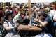 A couple dines in the Culinary Garden during the first day of the BottleRock Music Festival held at the Napa Valley Expo in Napa, Calif. Friday, May 22, 2026.