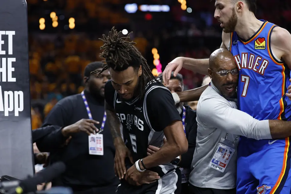 during the third quarter of Game 3 of the Western Conference Finals at Frost Bank Center in San Antonio, Friday, May 22, 2026.