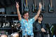 Actor John Stamos greets the crowd from the Culinary Stage at Bottlerock in Napa on Saturday, May 23, 2026.