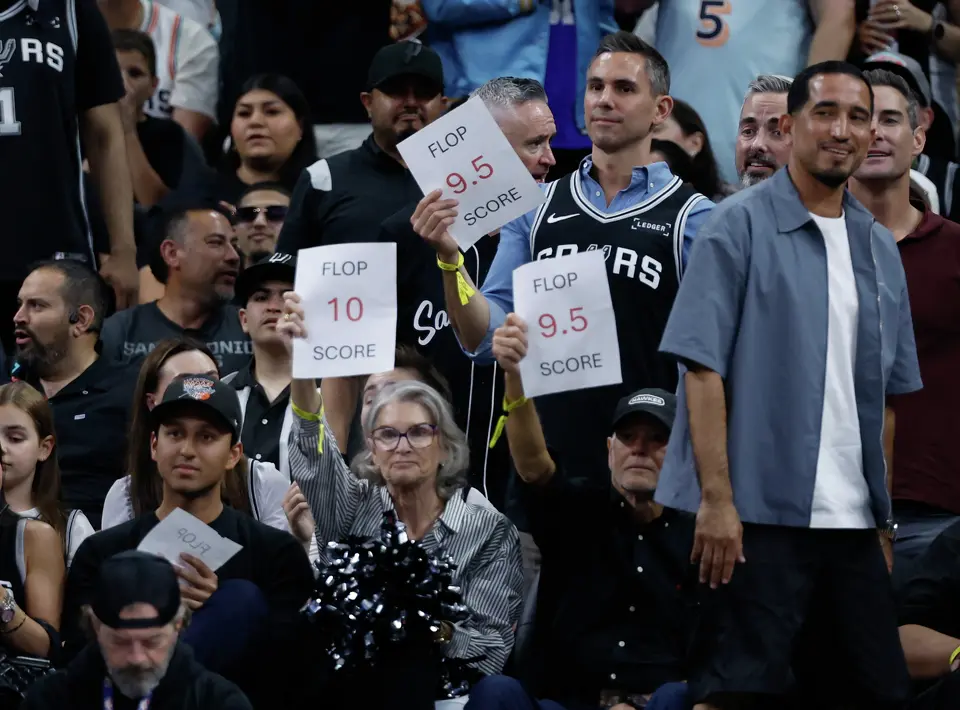Spurs fans let a Thunder player know what they think of his shot during the first quarter of Game 4 of the Western Conference Finals at Frost Bank Center in San Antonio, Sunday, May 24, 2026.