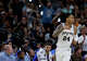 San Antonio Spurs guard Devin Vassell (24) flashes the three sign after dropping a three point bucket during the first quarter of Game 4 of the Western Conference Finals at Frost Bank Center in San Antonio, Sunday, May 24, 2026.
