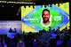 A screen displays an image of Neymar after coach Carlo Ancelotti, left, included him in Brazil's squad for the 2026 FIFA World Cup in Rio de Janeiro, Monday, May 18, 2026.
