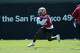 Niners rookie Kaelon Black runs during the team’s rookie minicamp in Santa Clara earlier this month.