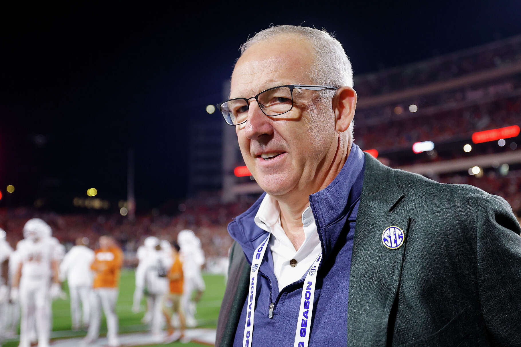 SEC commissioner Greg Sankey said Monday he does not expect a decision by the league on the College Football Playoff at their spring meetings.