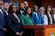 FILE—Rep. Terri Sewell, D-Ala., center, is surrounded by members of the Congressional Black Caucus as they speak to reporters in the wake of the Supreme Court ruling to strike down a majority Black congressional district in Louisiana, at the Capitol in Washington, Wednesday, April 29, 2026.