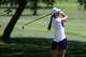 Weston's Sadie Lee watches her tee shot on Hole 1 during the SWC girls golf championships at Brownson Country Club in Shelton, Conn., Tuesday, May 26, 2026.