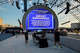A screen displays advertisement and explanations on the doping process athletes went through during the Enhanced Games at Resorts World Las Vegas on May 24, 2026.