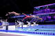 From left, Andrii Govorov, Kristian Gkolomeev, Benjamin Proud and James Magnussen compete during the Enhanced Games at Resorts World Las Vegas on May 24, 2026, in Las Vegas.