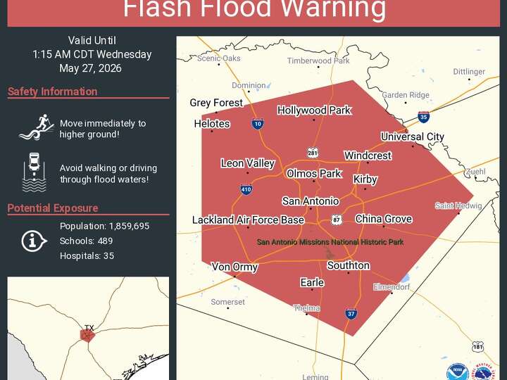 Flash flooding warning: Thousands without power in San Antonio