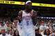 Oklahoma City Thunder guard Luguentz Dort (5) reacts to a foul in the second half of Game 5 in the Western Conference finals NBA basketball playoffs series against the San Antonio Spurs, Tuesday, May 26, 2026, in Oklahoma City.