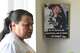 Adriana Garzon, mother of Brayan Rayo Garzon who died by suicide while in ICE custody in April 2025, stands next to a photo of Rayo that reads "On earth, my warrior; in heaven, my angel" in Spanish in Garzon's home in St. Louis, Friday, May 1, 2026.
