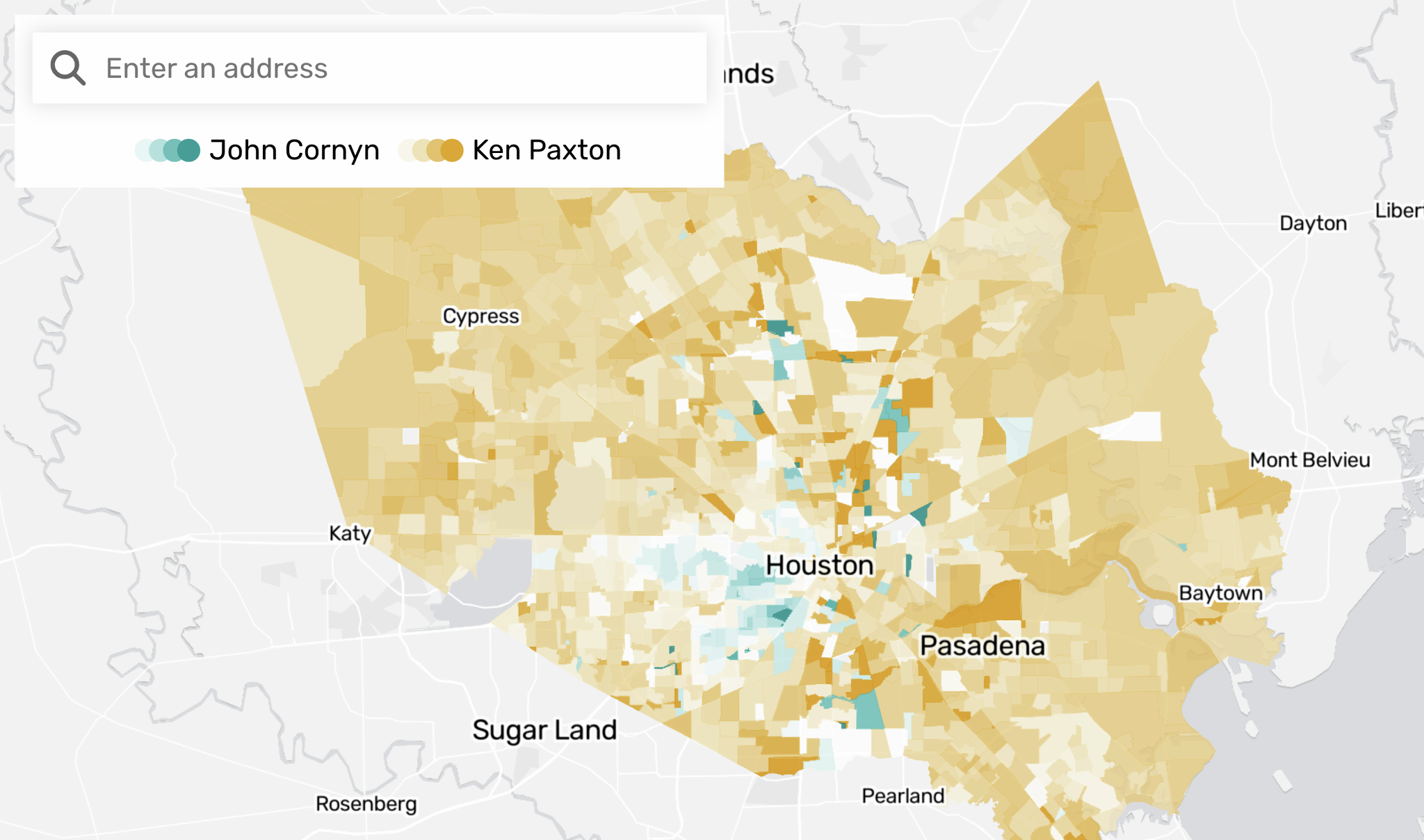 See how your neighbor voted in the Paxton-Cornyn primary runoff for Senate