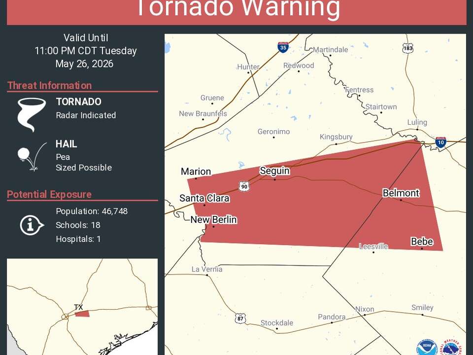 Tornado confirmed near San Antonio during severe thunderstorms