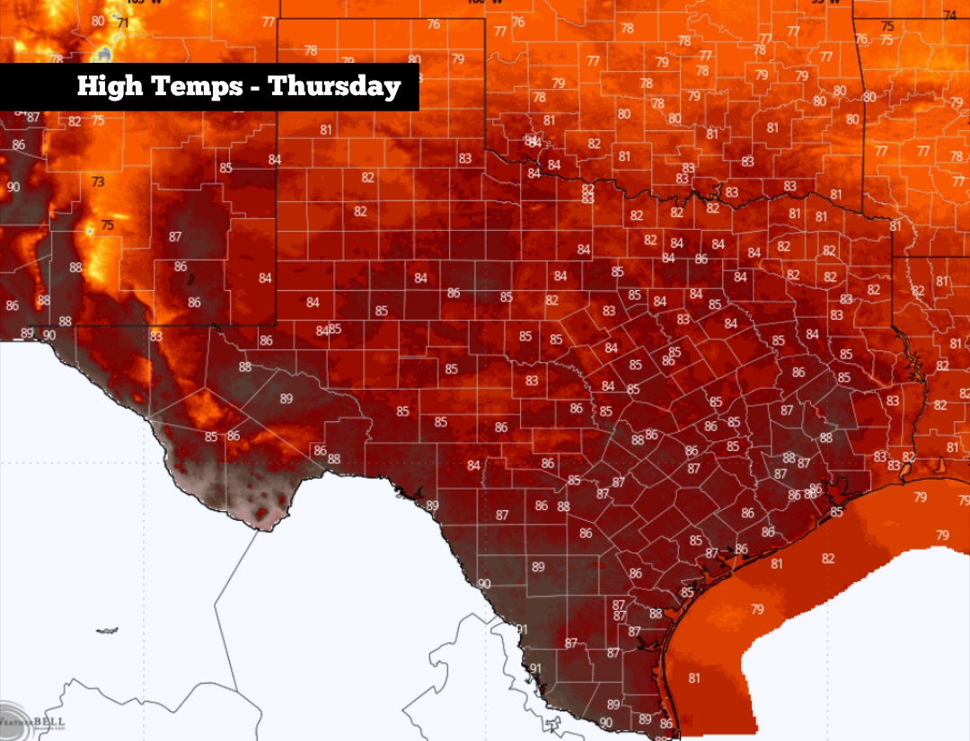 Hot weather coming to South Texas. Will rain return this weekend?