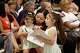 Adara Cruz, center, attends a news conference to launch Dallas Childcare Works with her children Adelina Cantu, 3, left, and Amelia Cantu, 6, at First Presbyterian Church of Dallas,Thursday, May 28, 2026, in Dallas.