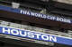 Signage for the 2026 FIFA World Cup is seen inside Houston Stadium (temporarily renamed from NRG Stadium) for the 2026 FIFA World Cup in Houston, Texas, on May 27, 2026. Some Houstonians have expressed frustration ahead of the global event taking center stage in the city.