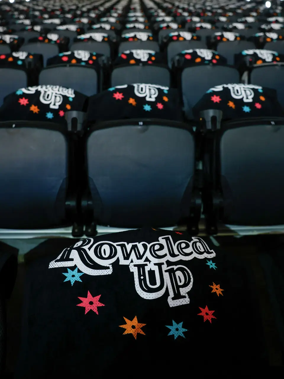 Spurs rally towels are placed on seats before Game 6 of the Western Conference Finals at Frost Bank Center in San Antonio, Thursday, May 28, 2026.